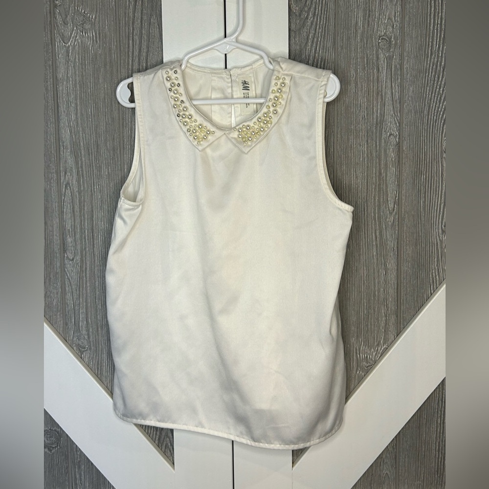 D17.01 H&M Girls Blouse Pearl Collar